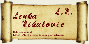 Lenka Mikulović vizit kartica